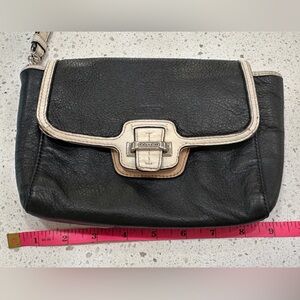 Coach Spectator Madison Clutch Y2K Black White Leather Wristlet